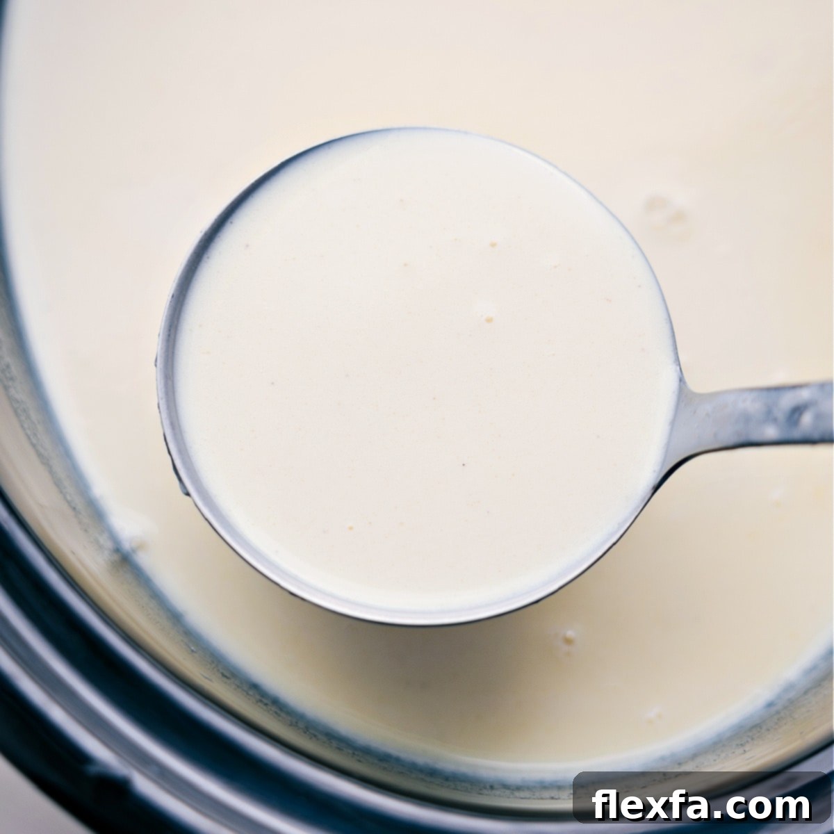Ladle of White Hot Chocolate