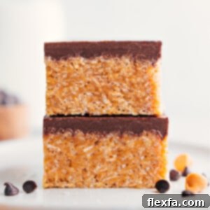 Two Scotcheroos bars stacked on top of each other.
