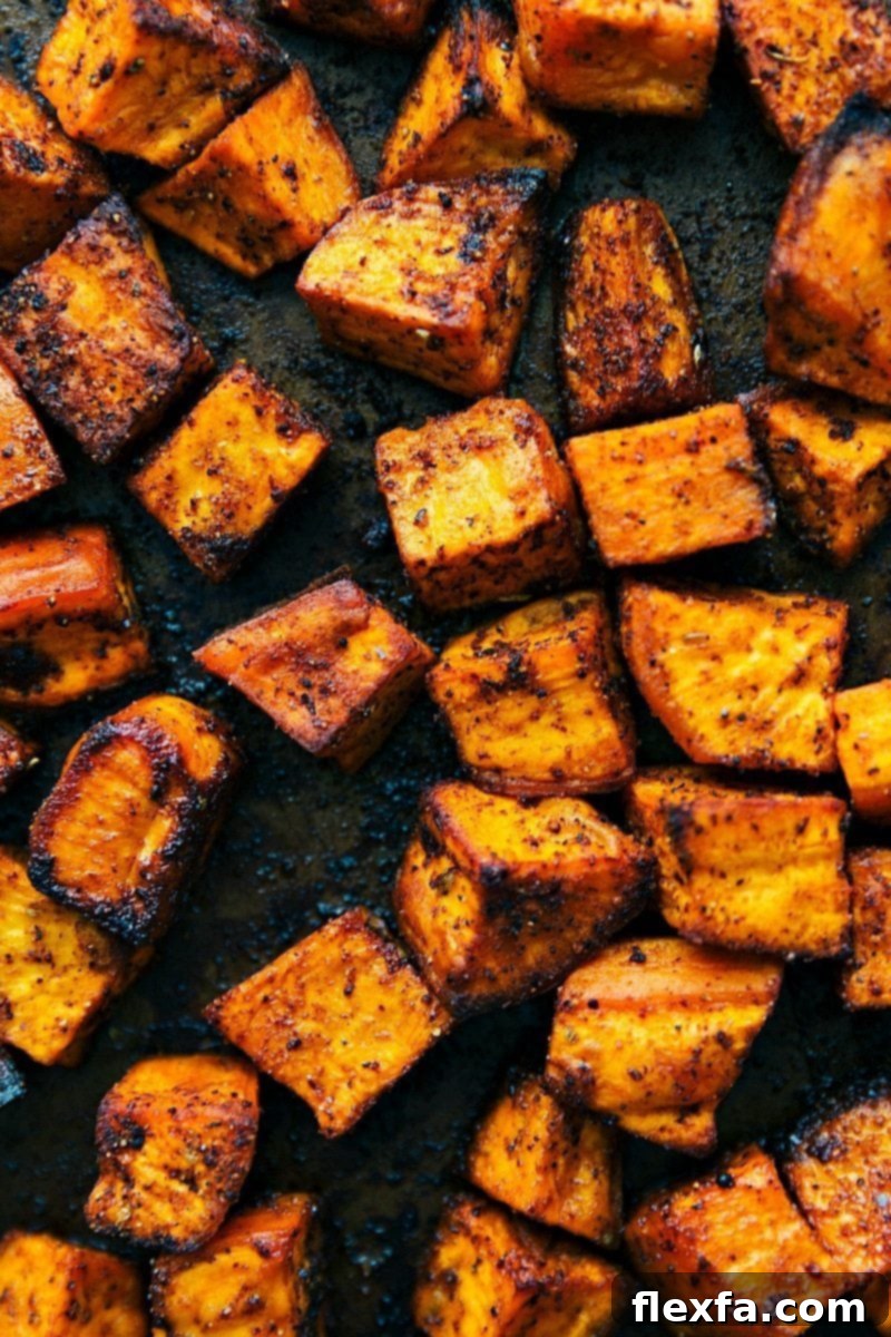 Close-up of a Sweet Potato Taco Bowl, highlighting the perfectly roasted sweet potatoes and fresh ingredients.