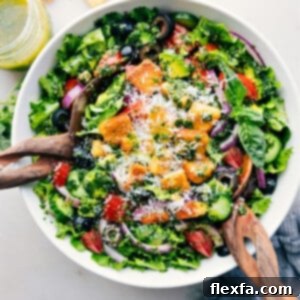 Italian Salad recipe in a bowl ready to be served.