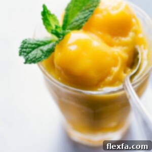 Final Mango Sorbet in a bowl