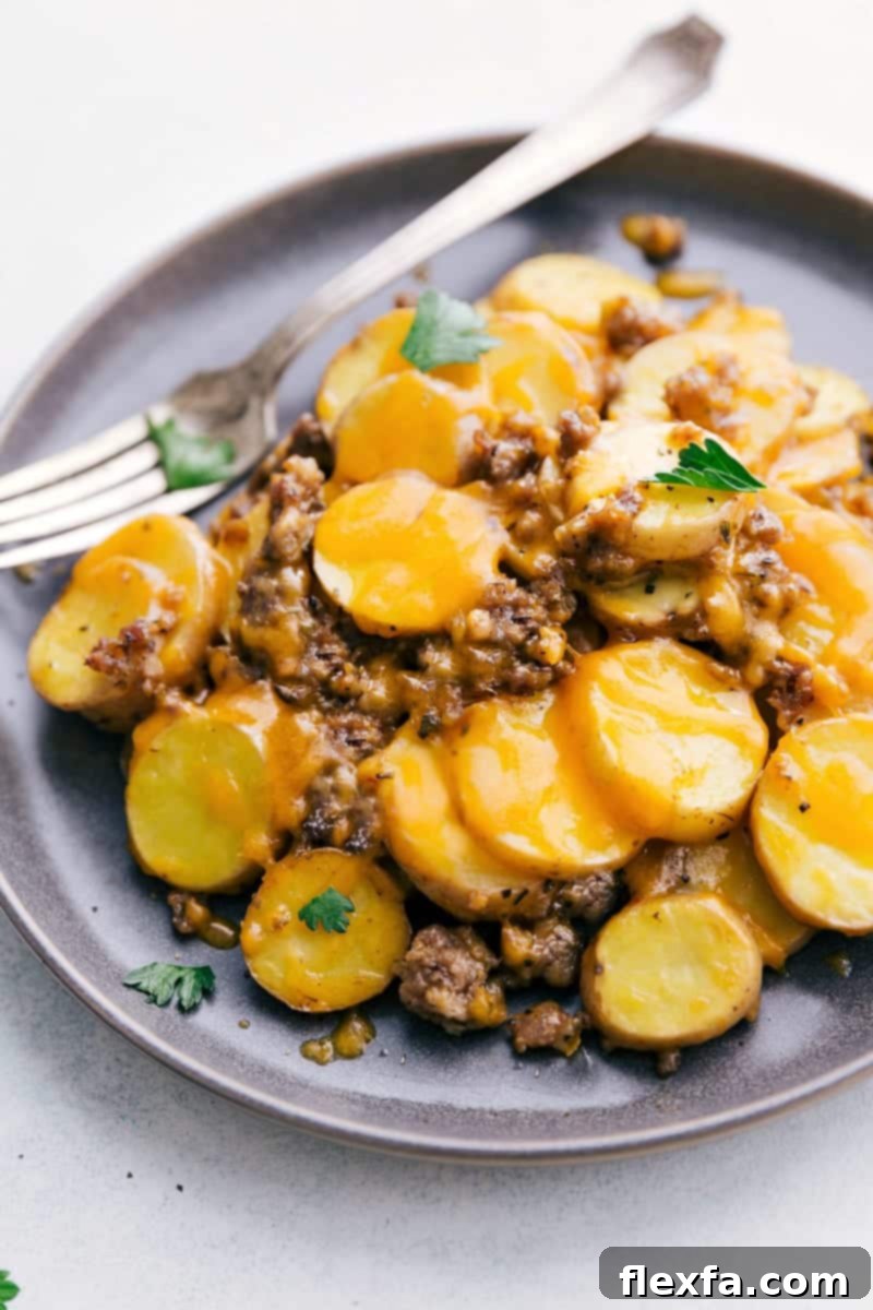 Delicious Crockpot Cheesy Potatoes ready to be served