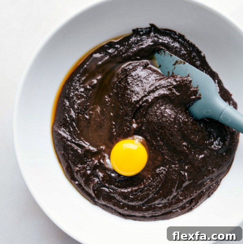 Mixing Wet Ingredients with Egg in Recipe Preparation Wet ingredients being mixed together with an egg.