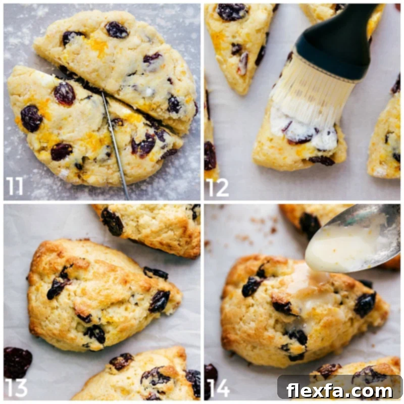 Creating Cherry Scones: Baking and Adding Glaze Making, baking, and adding glaze to the cherry scones recipe.