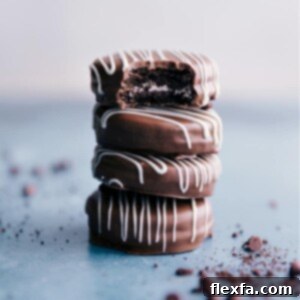 A beautifully arranged image of Chocolate Covered Oreos, ready to be served