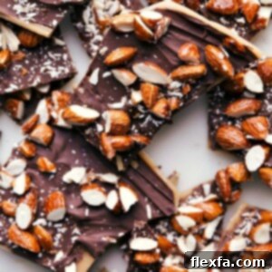 Finished crunchy toffee dessert on a plate, tempting and ready to be enjoyed.