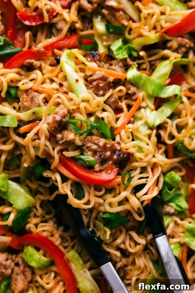 Delicious and savory egg roll in a bowl with ramen noodles, beautifully presented and ready to enjoy.