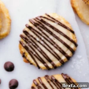 Shortbread cookies with a tempting chocolate drizzle.