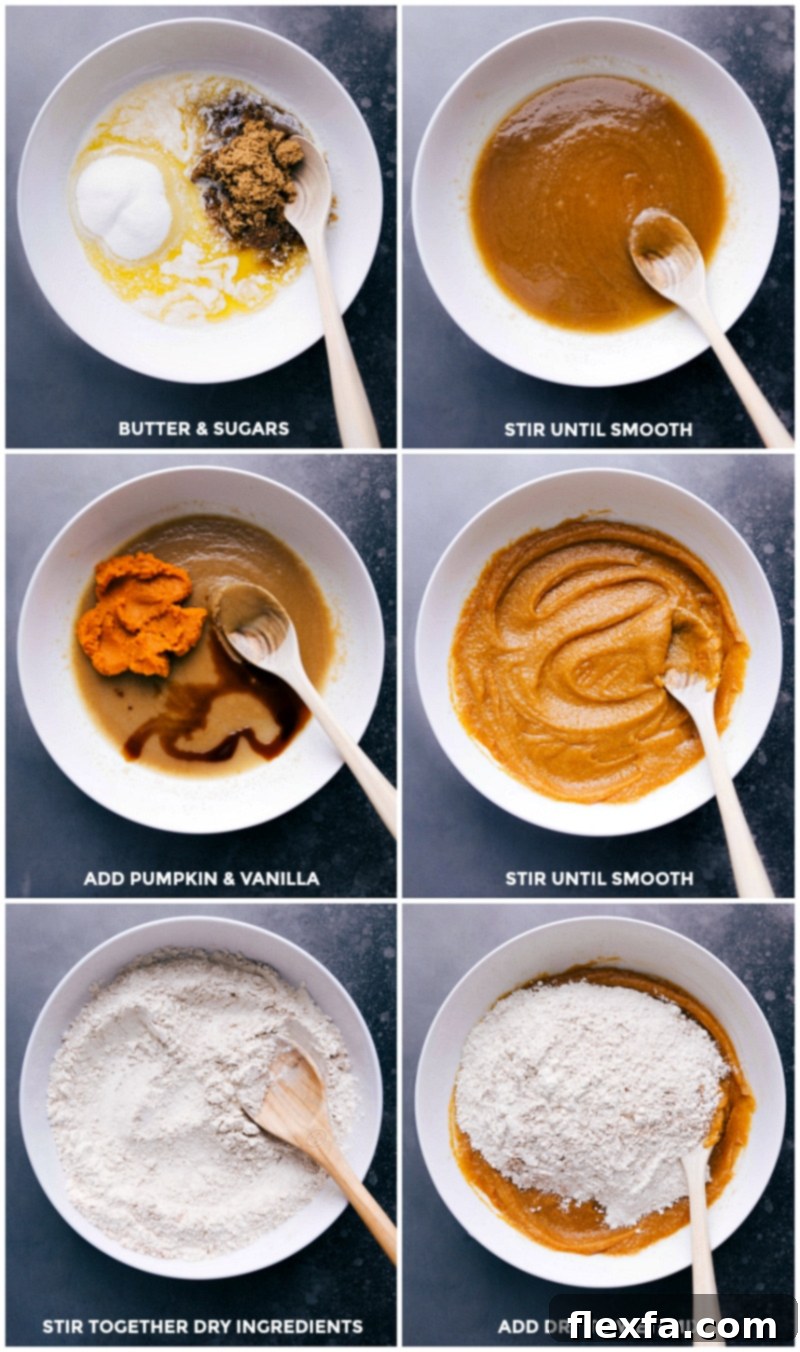 Recipe Step - Mixing Wet and Dry Ingredients Together Mixing the wet ingredients together, adding the dry ingredients on top, and combining them in the recipe preparation.
