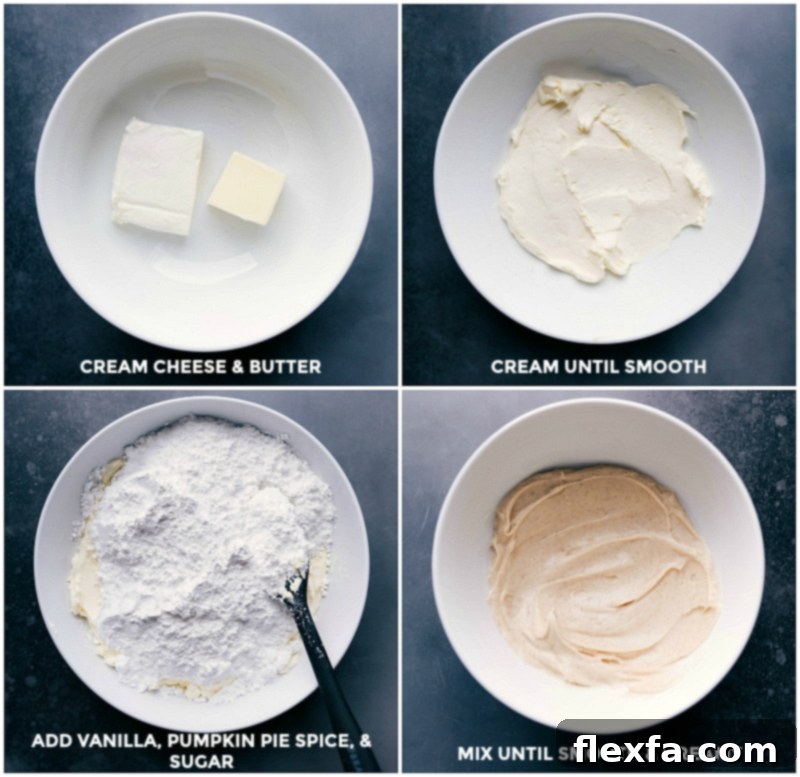 Mixing Cream Cheese Frosting to Creamy and Smooth Consistency Cream cheese frosting being mixed until creamy and smooth, ready to top the delicious dessert.