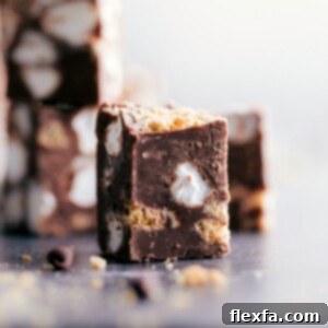 Delicious S'mores Fudge with visible graham crackers and marshmallows.