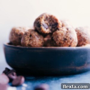 A bowl of freshly made Oatmeal Energy Balls, a perfect depiction of this healthy and easy snack recipe.