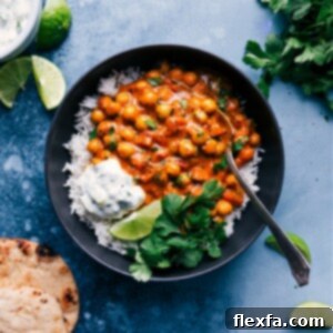 Delicious Chickpea Curry in a bowl, ready to be served.