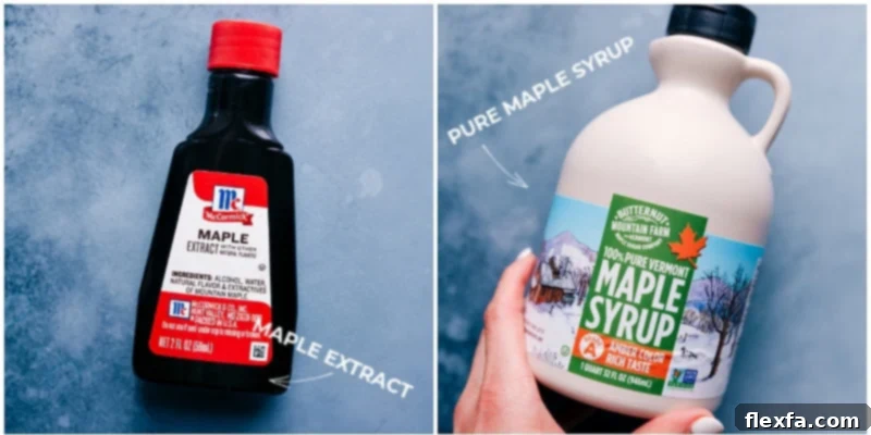 Essential ingredients: pure maple syrup and maple extract, vital for an authentic maple cookie flavor.