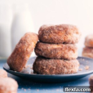 Finished Air Fryer Donuts with cinnamon sugar