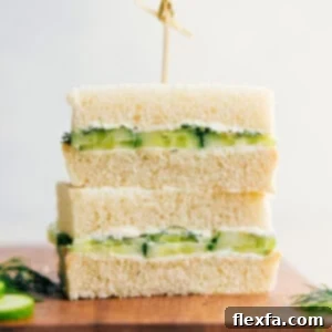 Cucumber Sandwich recipe stacked on top of each other.