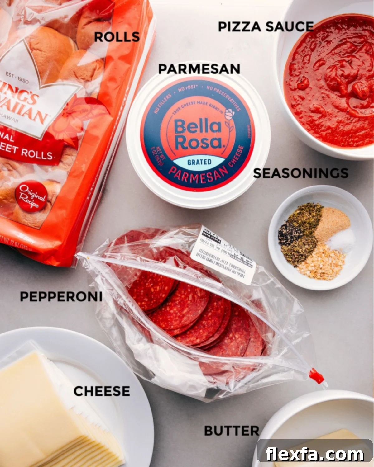 All the ingredients in this dish laid out for easy preparation.