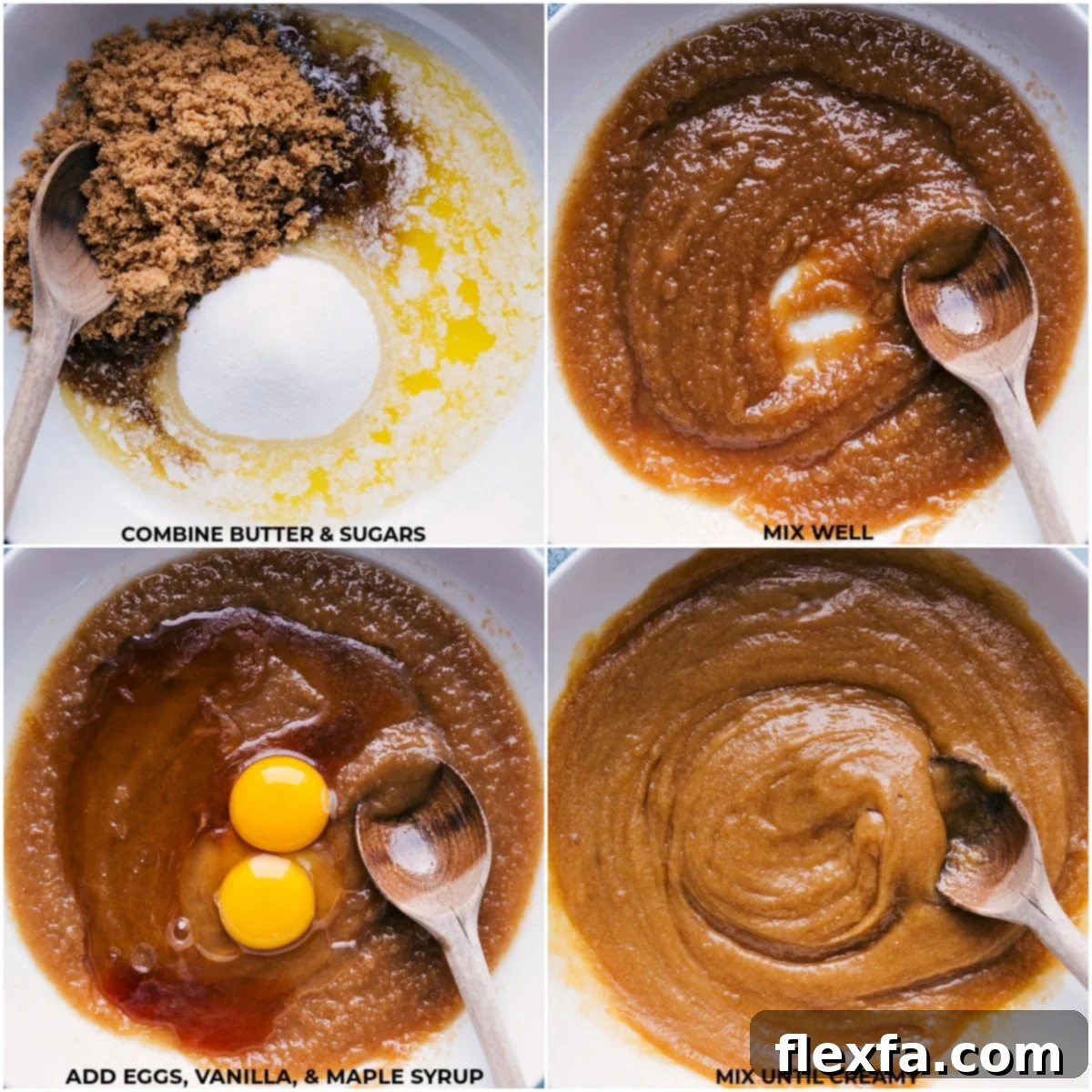 Mixing ingredients for M&M Cookie Bars