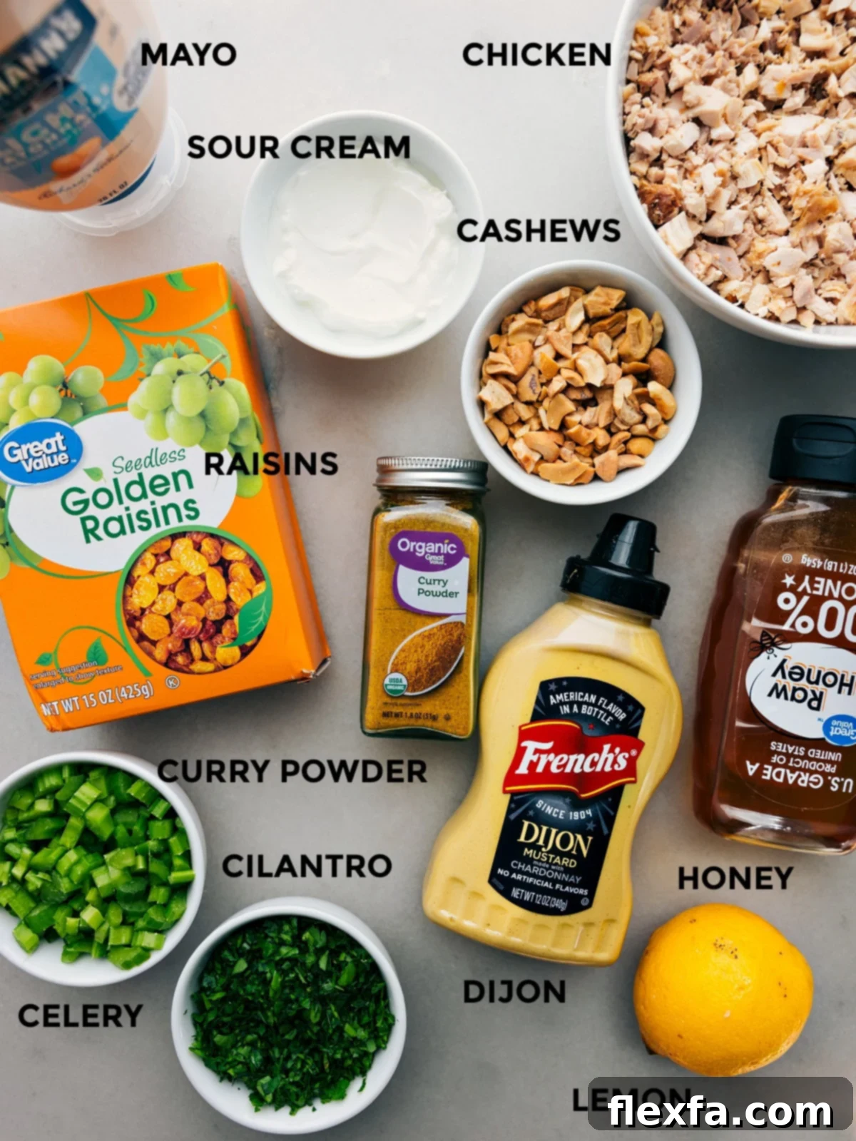 Ingredients for Curry Chicken Salad