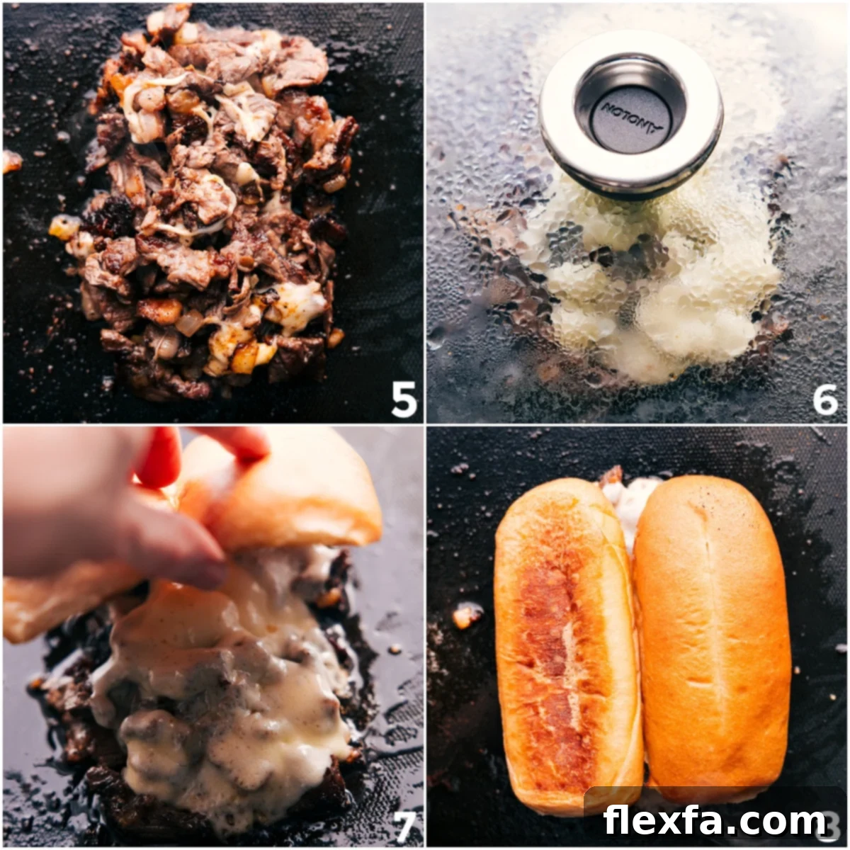 Assembling Philly Cheesesteak