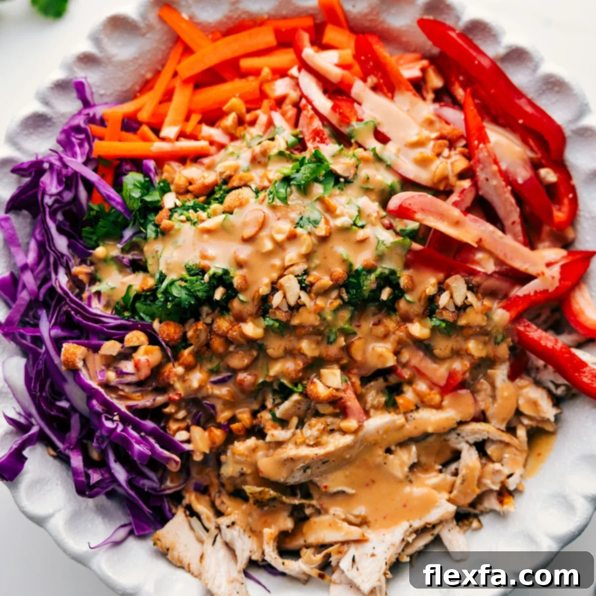 Finished Soba Noodle Salad: The salad is in a bowl, thoroughly mixed with the flavorful dressing, ready to be served.
