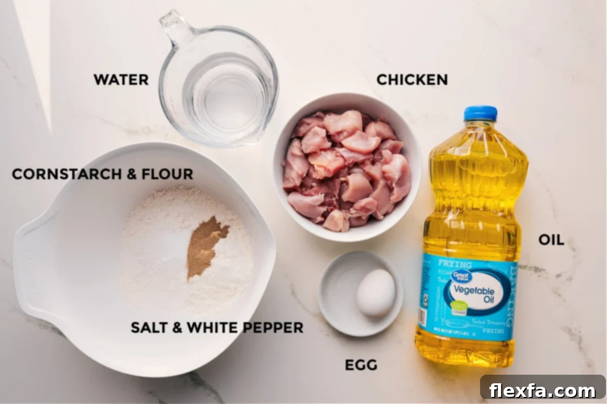 Ingredients for the Crispy Chicken.