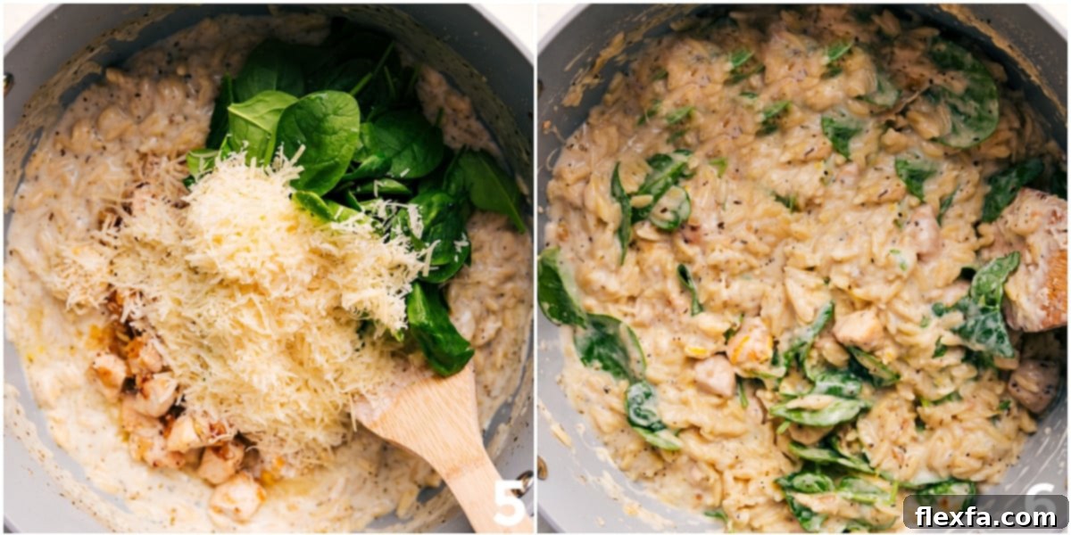 Finished Lemon Chicken Orzo in pot