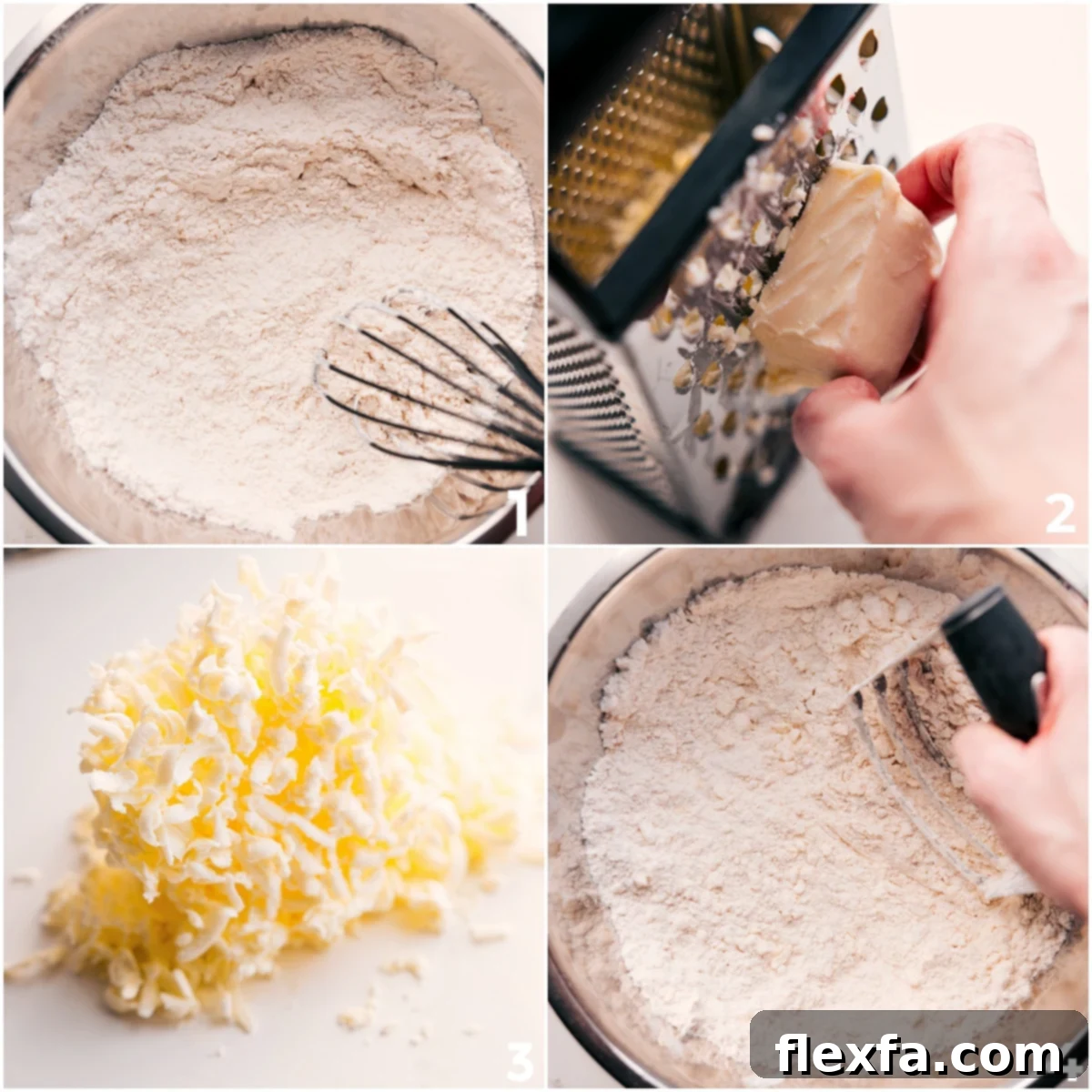 Making strawberry scones - mixing ingredients