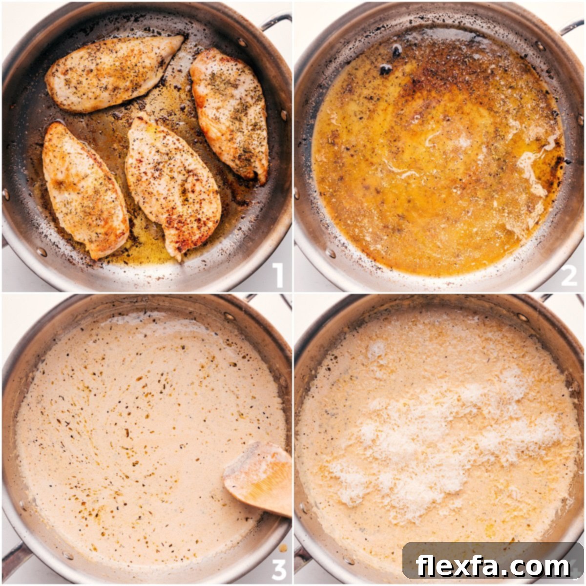 Chicken cooking in a pan