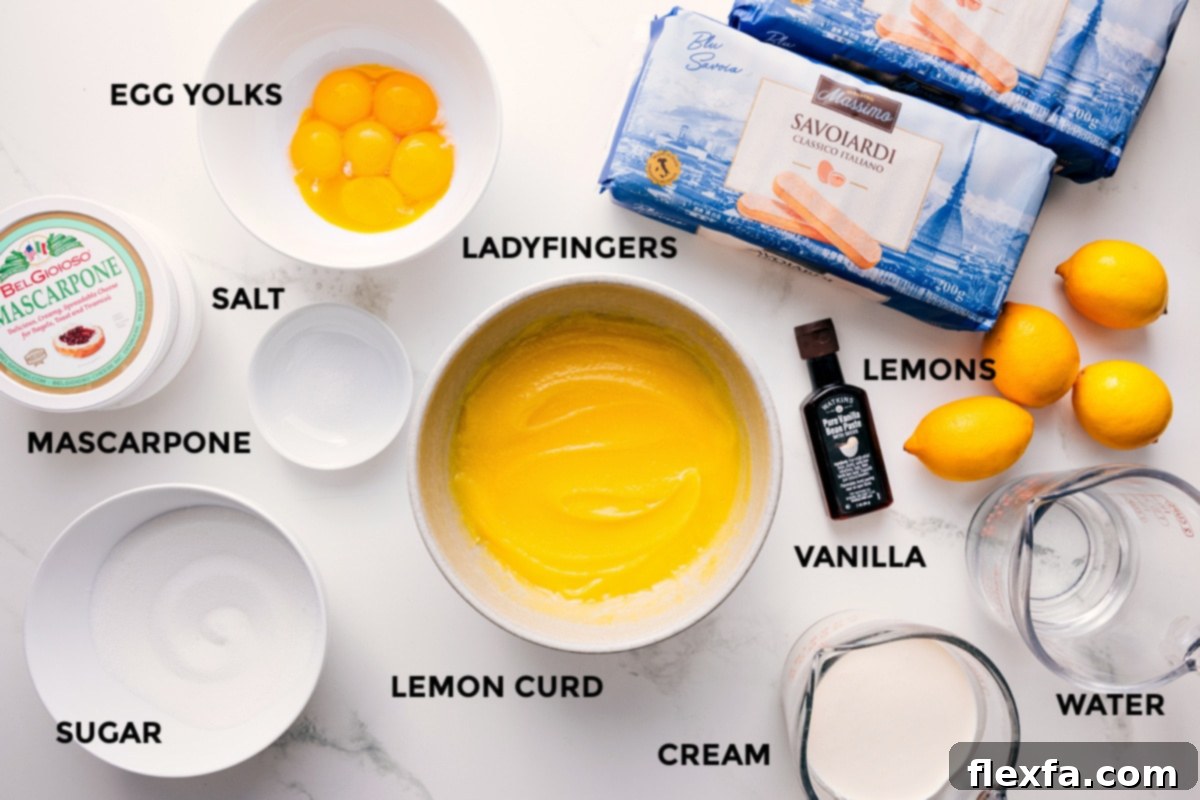Lemon Tiramisu Ingredients