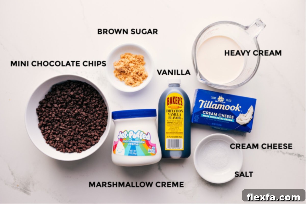 Ingredients for Chocolate Chip Dip