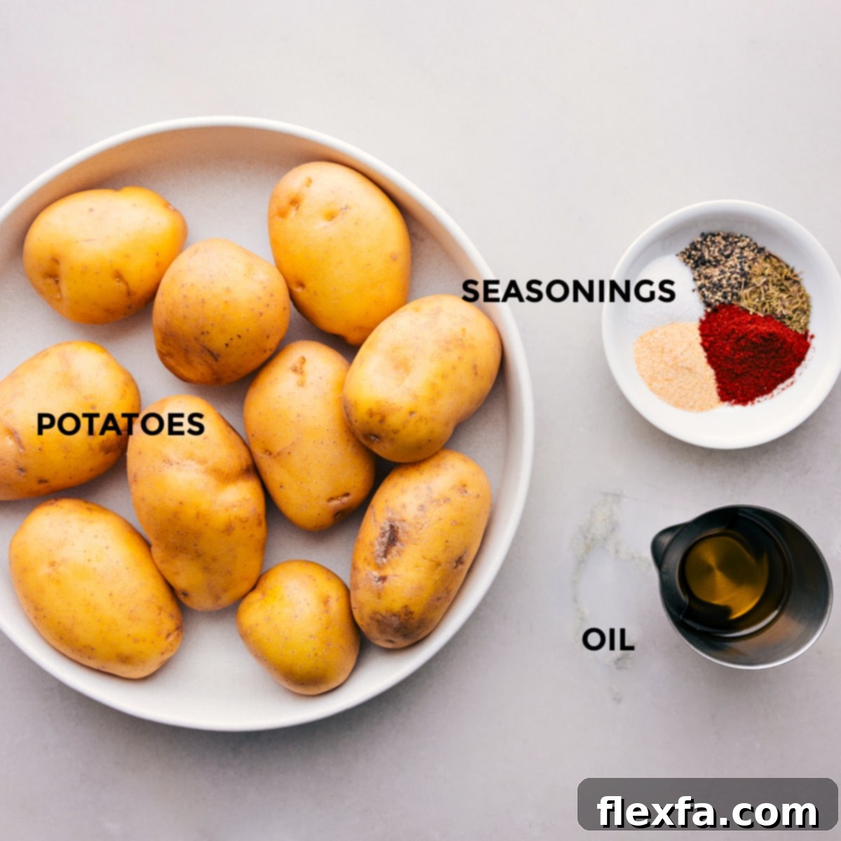 All the ingredients in this recipe prepped out for easy preparation.