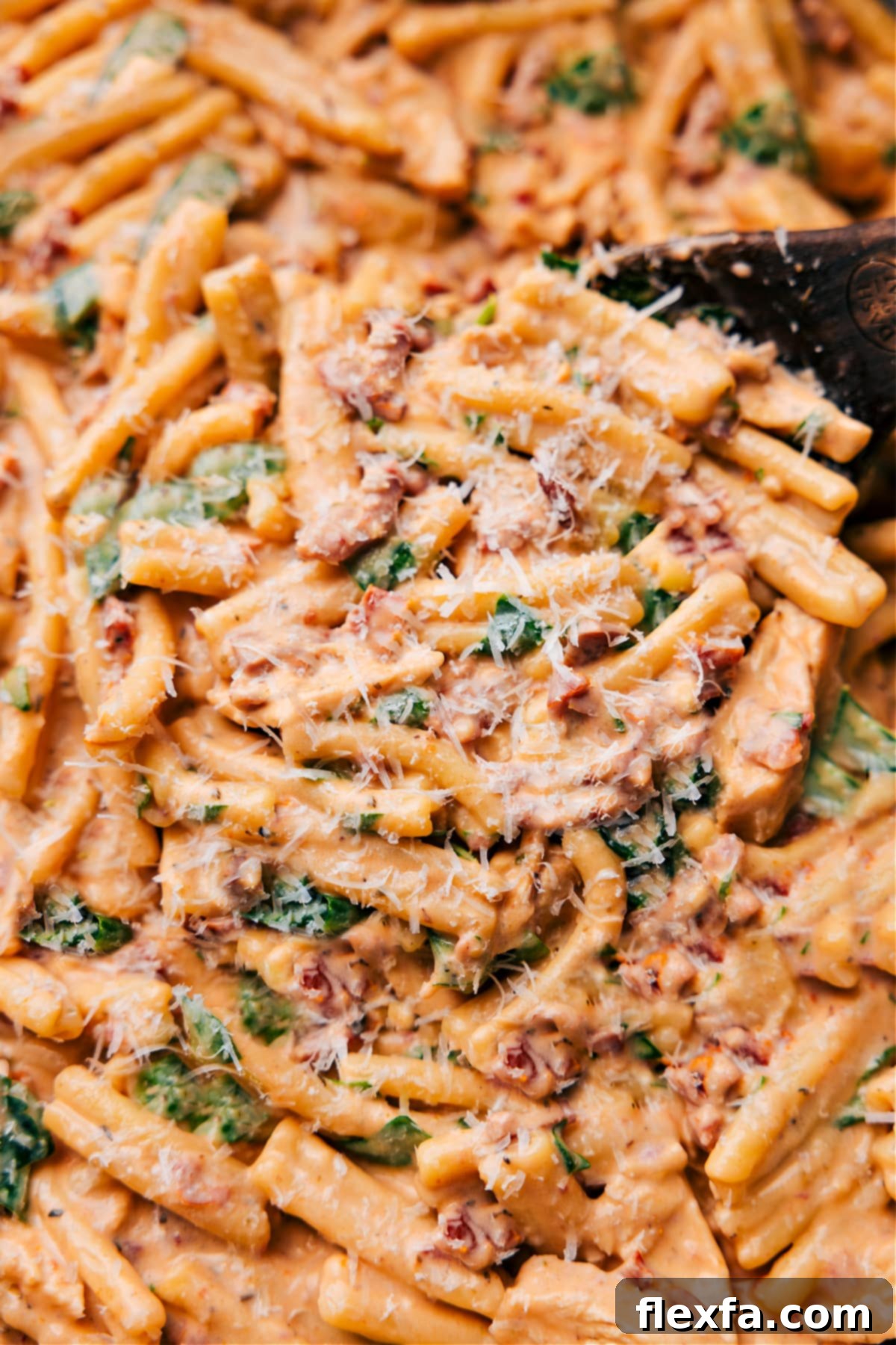 A creamy, rich Marry Me Pasta dish, showcasing tender pasta in a savory sauce with herbs and sun-dried tomatoes, ready to be served.