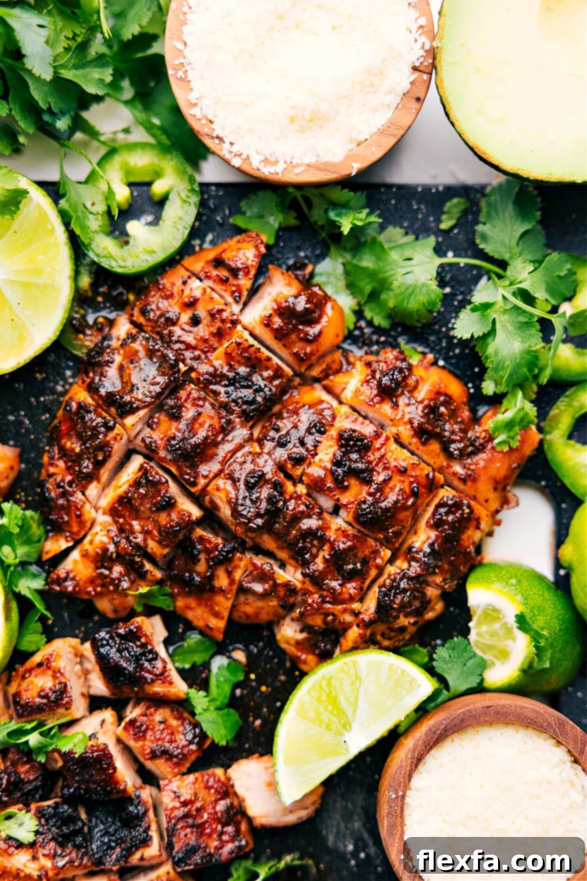 Smoky, gorgeously charred chipotle chicken, perfect for tacos, bowls, or salads.