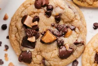 Chewy Heath Bar Cookies with Toffee and Chocolate Chunks