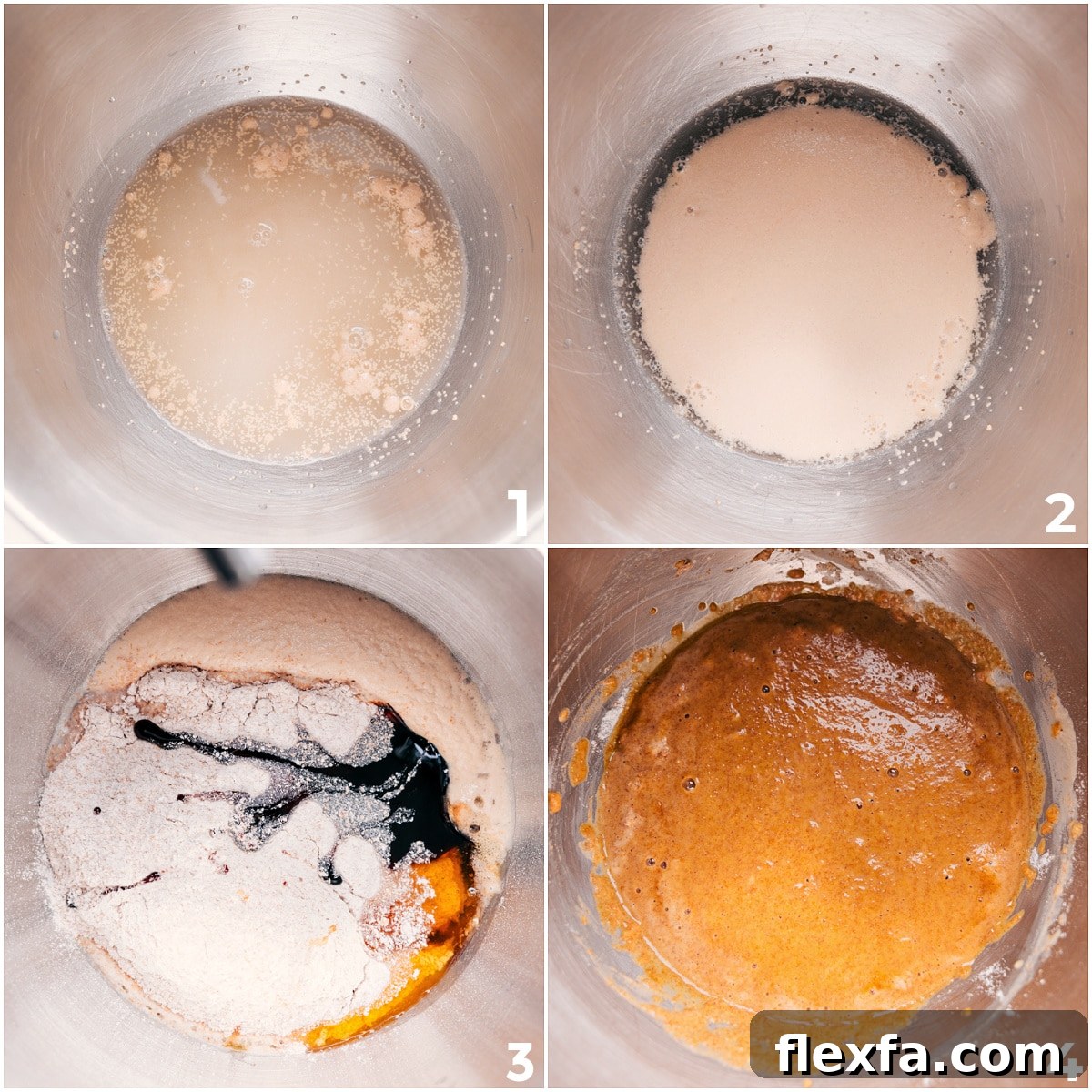 Yeast, warm water, and sugar mixed and rested until foamy, then remaining ingredients added and mixed until a soft dough forms for this brown bread recipe.