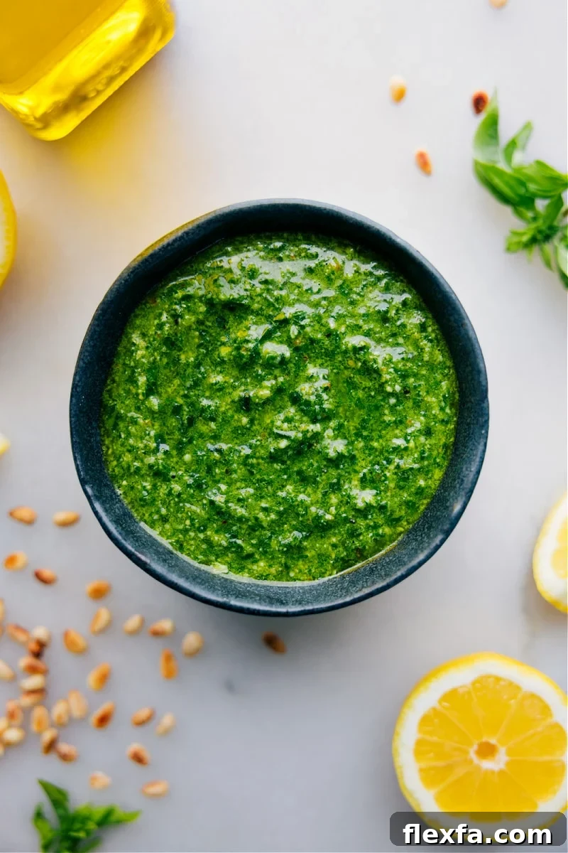 Overhead image of the Pesto recipe