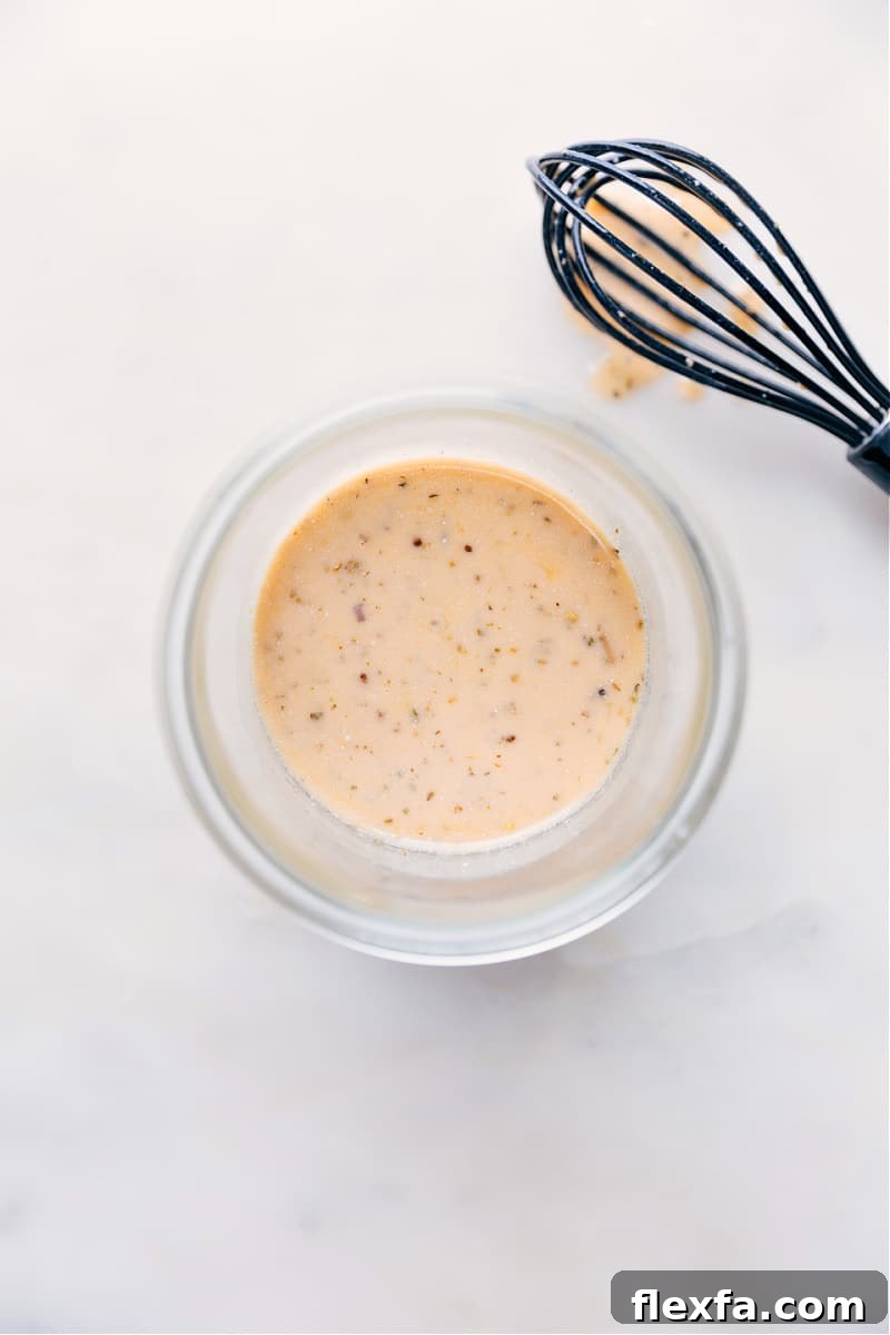 Italian recipes dressing mixed with herbs, oil, vinegar, and simple seasonings.
