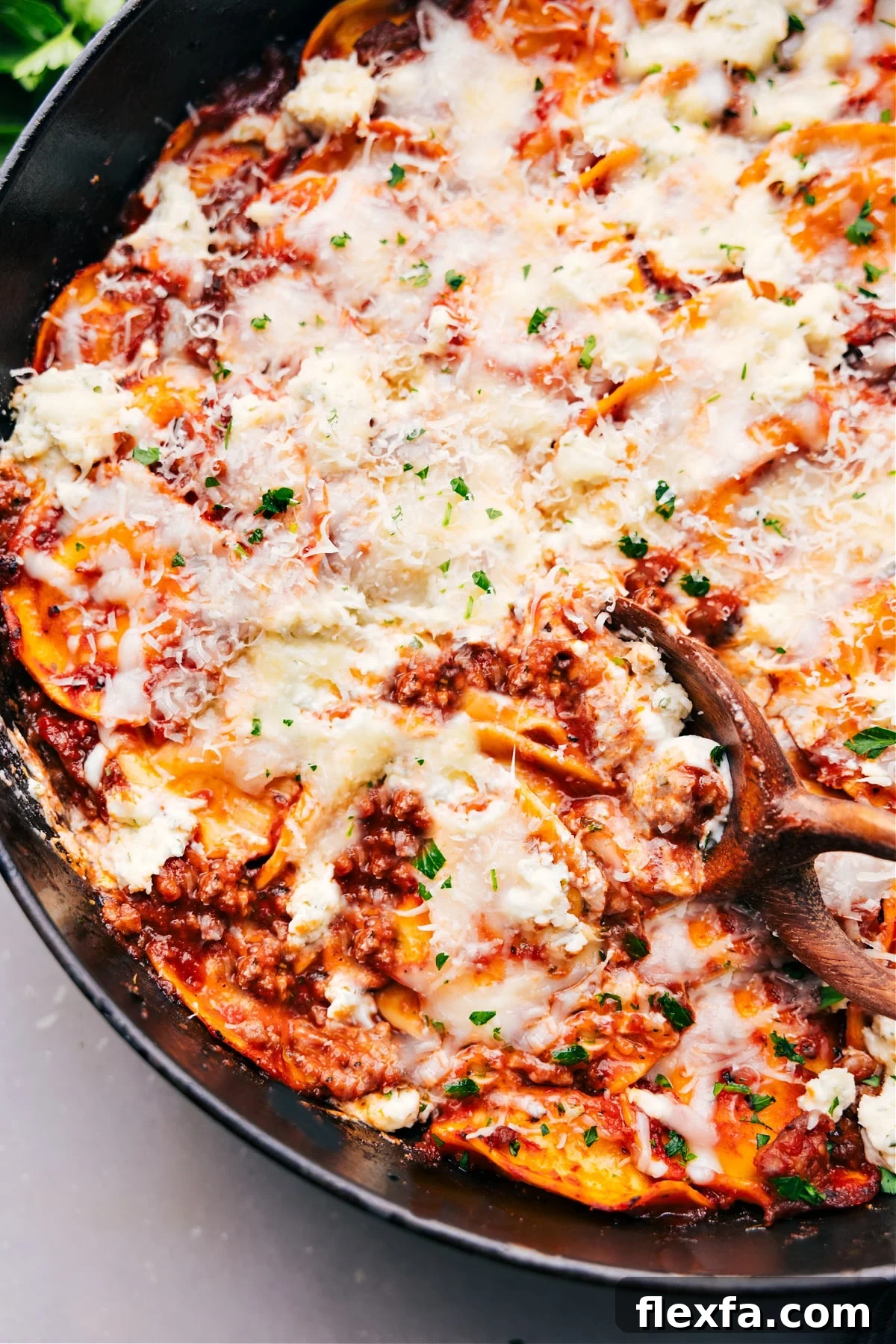 Baked Ravioli fresh out of the oven ready to be served.