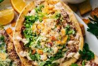 Crispy Chicken Caesar Smashed Tacos