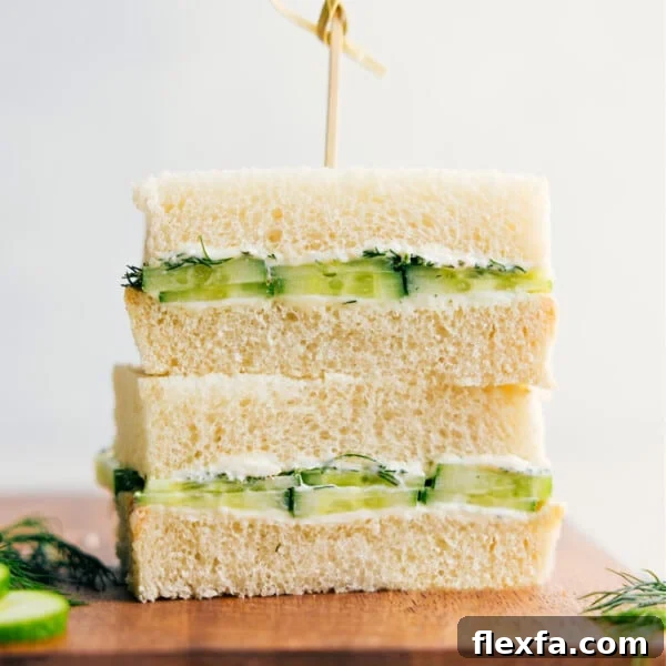 Cucumber Sandwich recipe stacked on top of each other.
