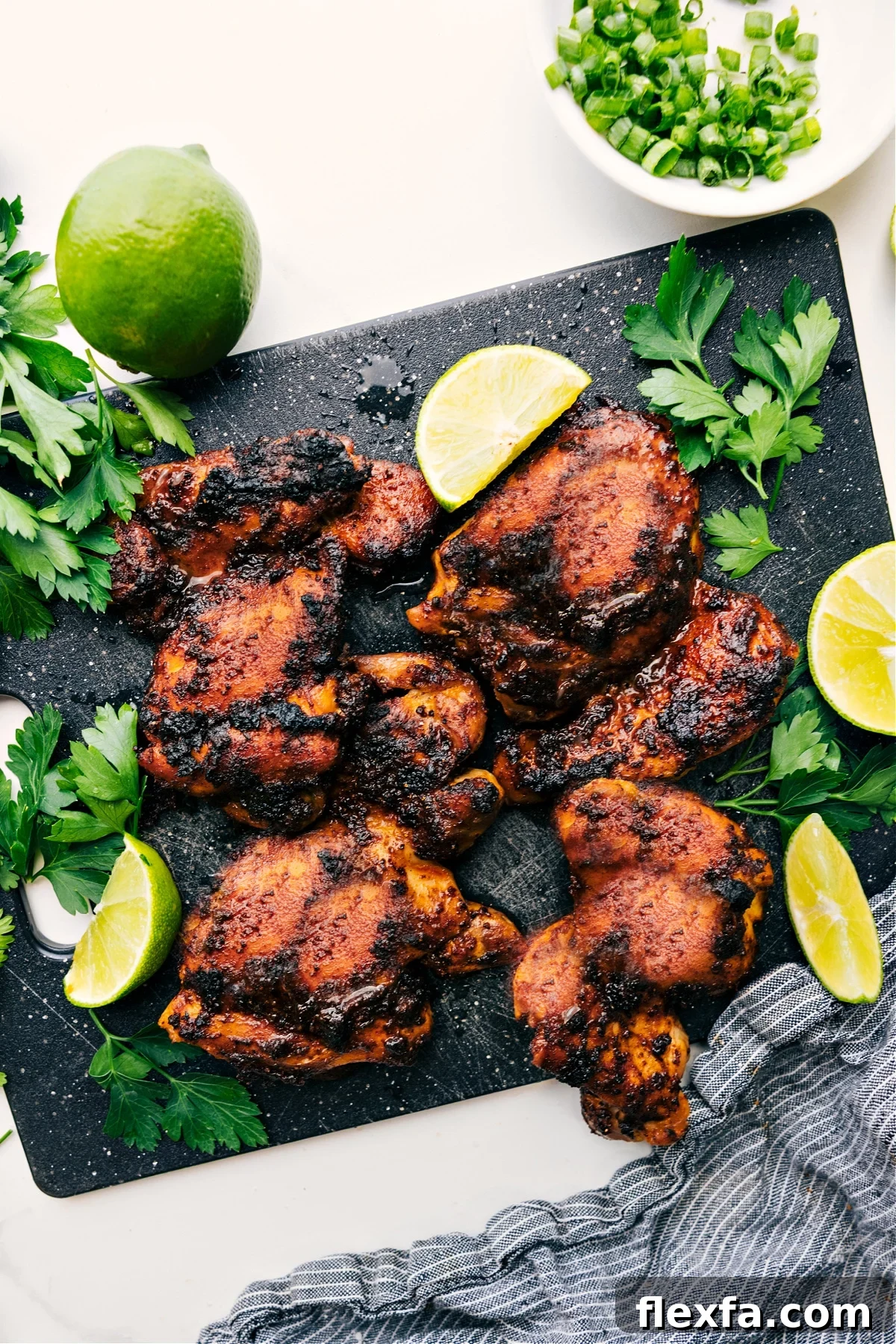 Juicy baked boneless chicken thighs with a flavorful seasoning blend.