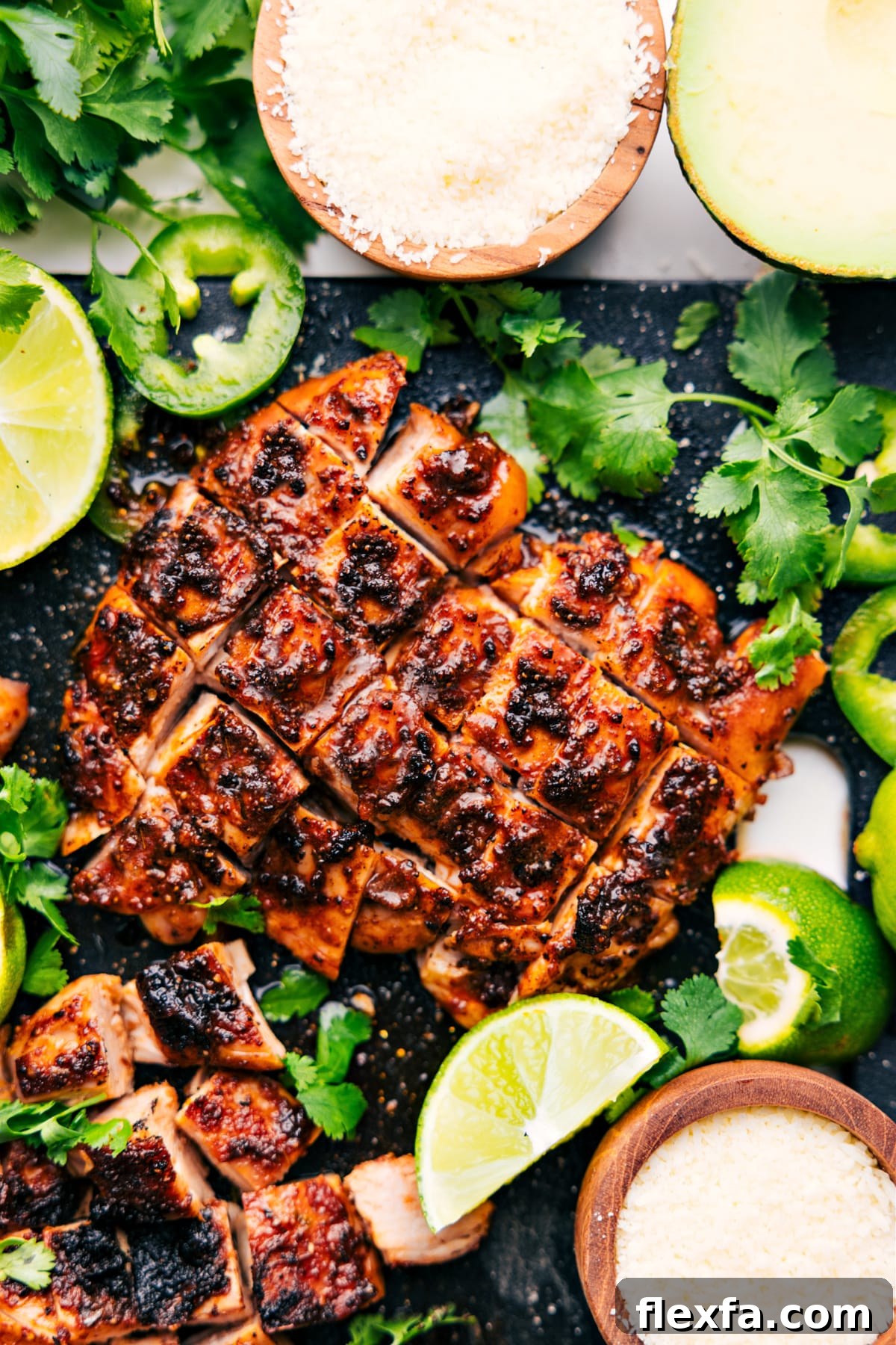 Smoky chipotle chicken served for bowls, tacos, or easy lunches