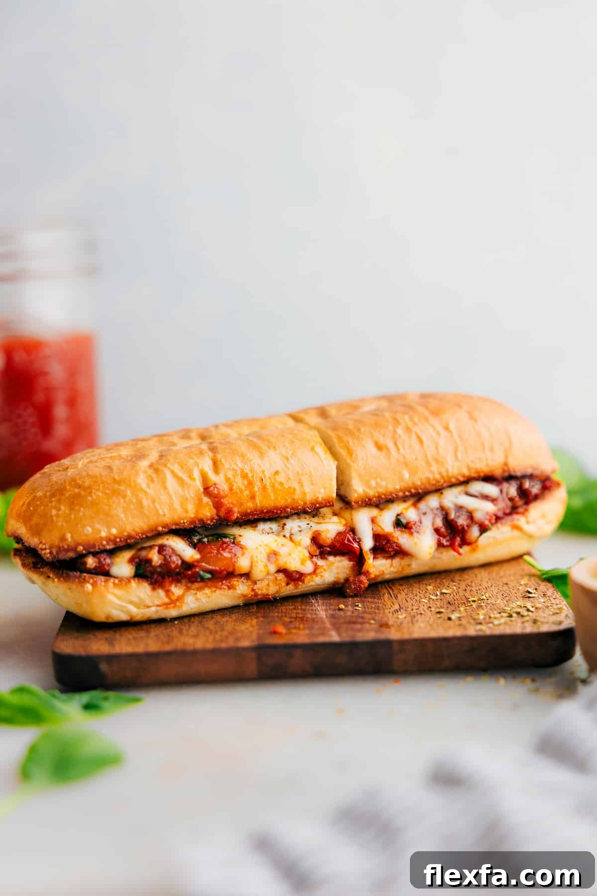 Italian sausage sandwich recipes with sausage, peppers, onions, and melted cheese on a hoagie.