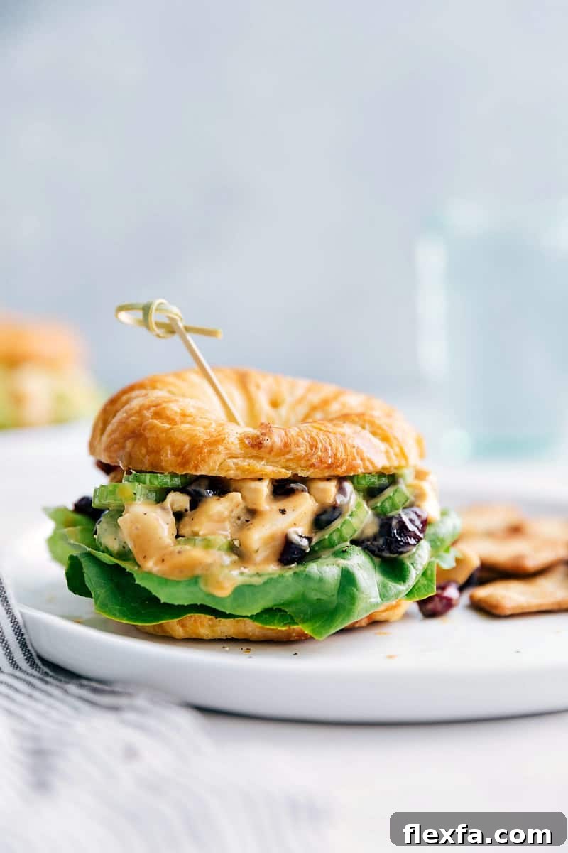 Honey mustard chicken salad filled with creamy seasoned chicken salad.