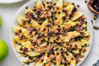 Caramel Apple Nachos with Cinnamon, Nuts and Chocolate Drizzle