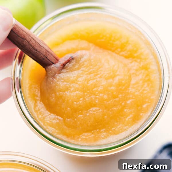 Applesauce in a jar.